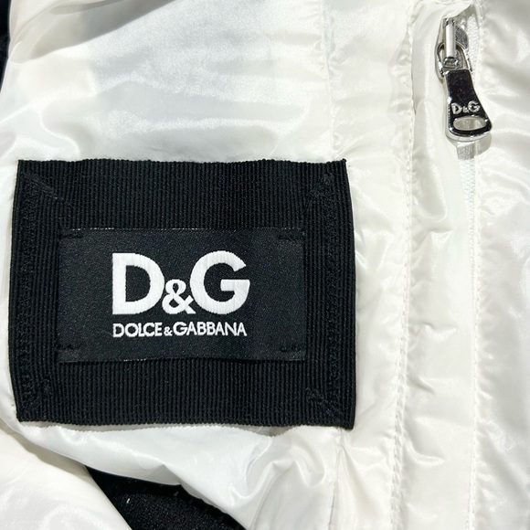 Dolce & Gabbana Track Light Nylon Bomber Jacket Racer Stripe Black White IT 54 - Picture 8 of 10